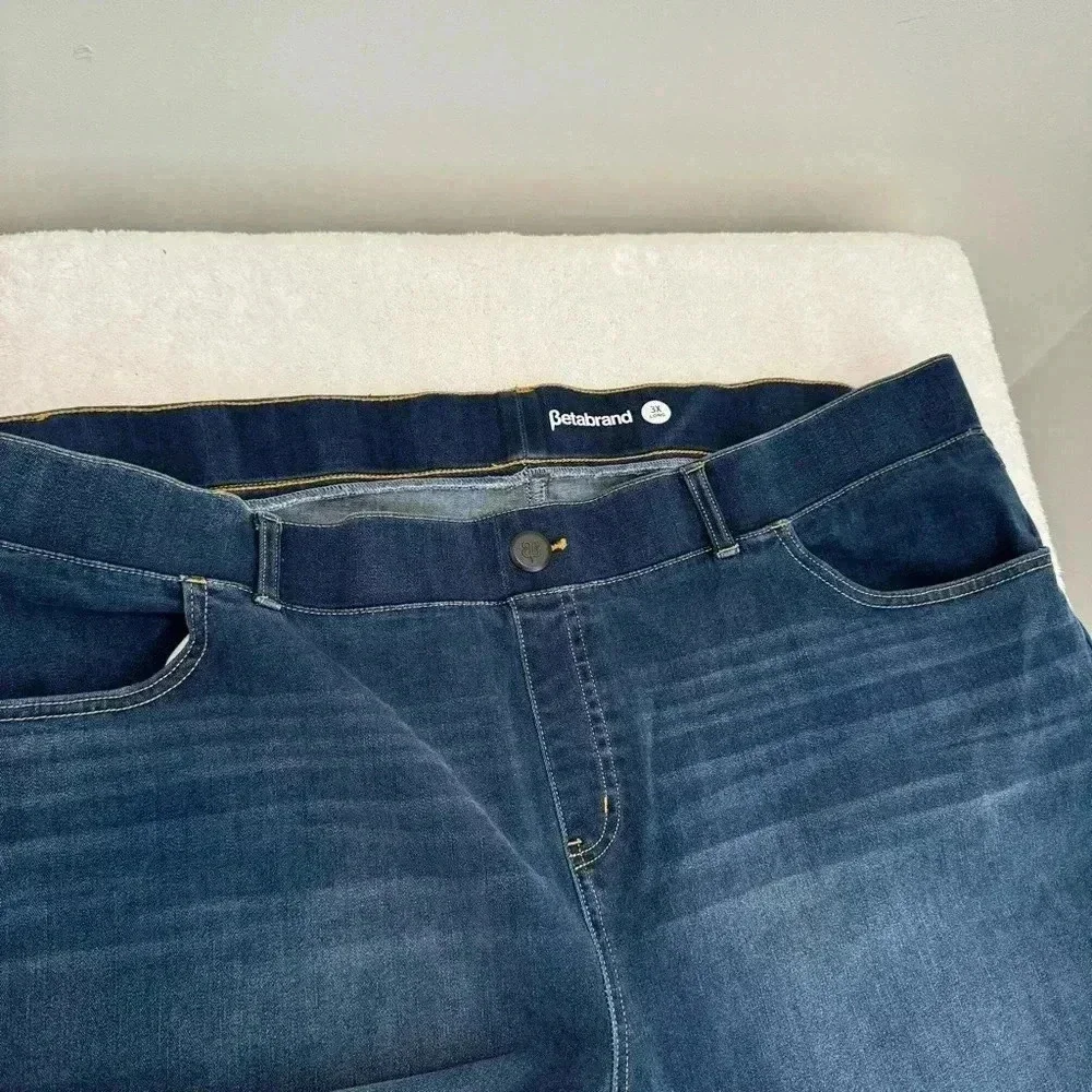 Betabrand Yoga‎ Denim Skinny Jeans Womens 3X Long Pull On Jeans